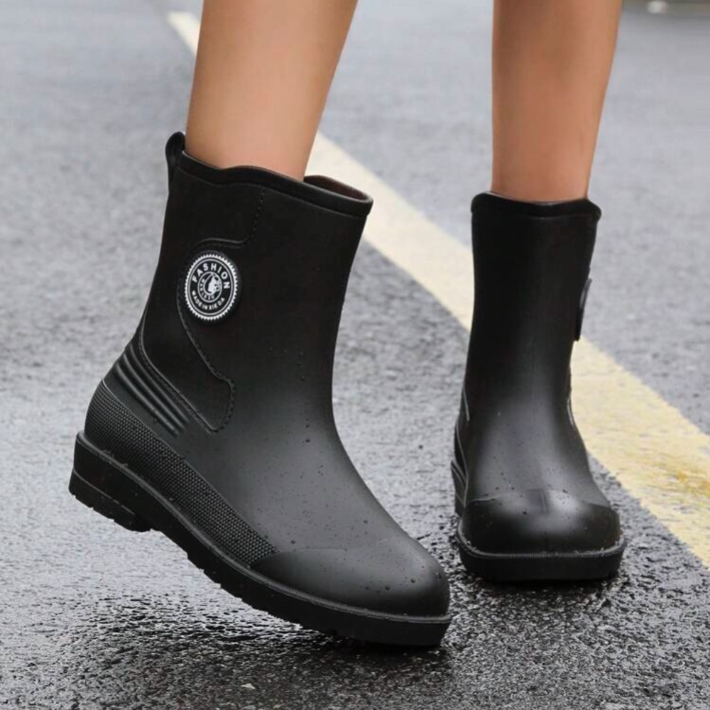 Women's Black Ankle Rain Boots